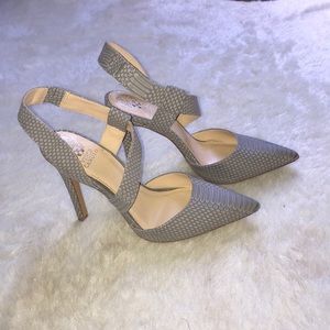 Vince Camuto Snakeskin Slingback Pumps
